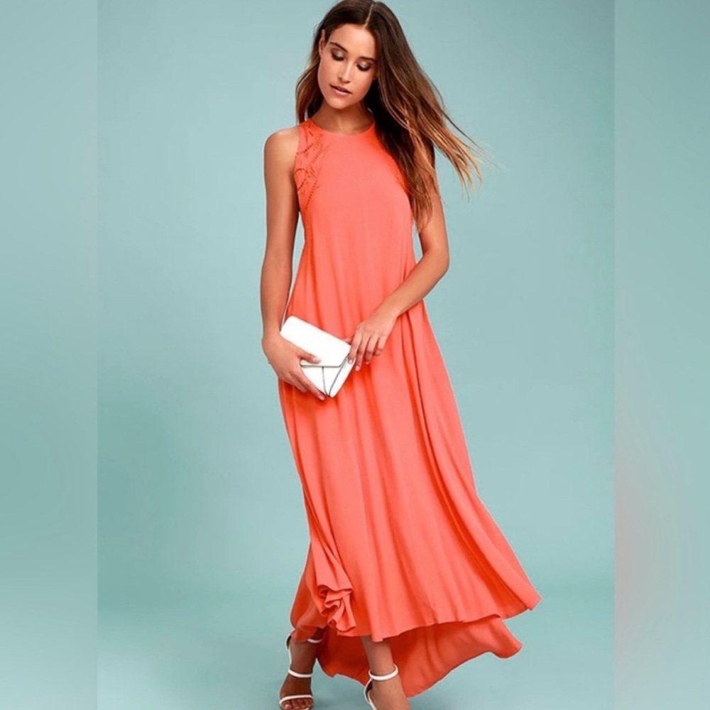 Astr Vibrant Coral Dress